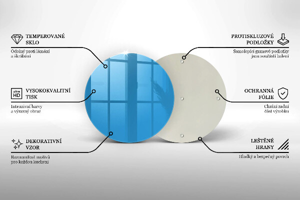 Glas Herdabdeckplatte Blaue Farbe