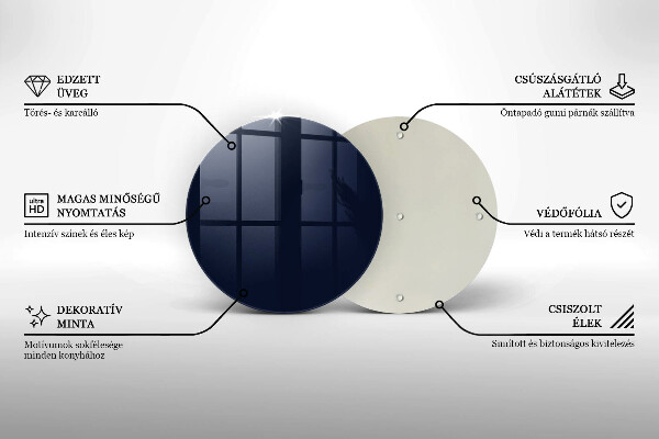 Glas Herdabdeckplatte Navy blau