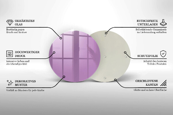 Glas Herdabdeckplatte Violette Farbe