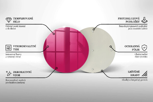 Glas Herdabdeckplatte Pinke Farbe