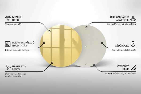 Glas Herdabdeckplatte Gelb