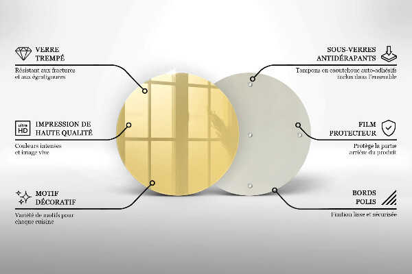 Glas Herdabdeckplatte Gelb
