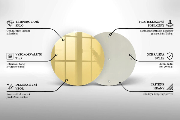 Glas Herdabdeckplatte Gelb