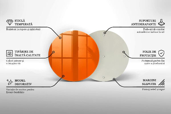 Glas Herdabdeckplatte orange Farbe