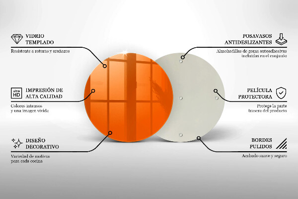 Glas Herdabdeckplatte orange Farbe