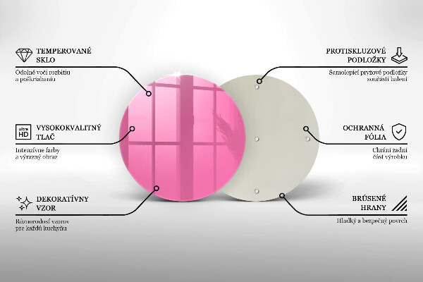 Glas Herdabdeckplatte Pinke Farbe