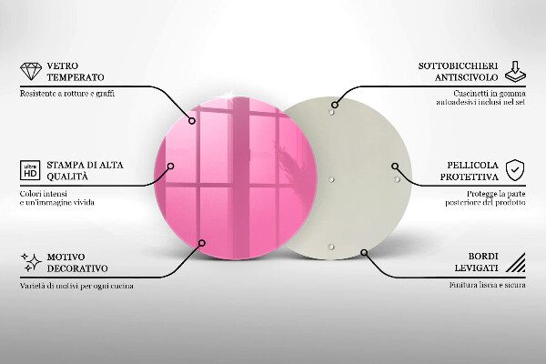Glas Herdabdeckplatte Pinke Farbe
