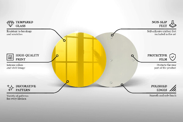 Glas Herdabdeckplatte Gelb