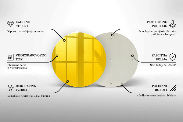 Glas Herdabdeckplatte Gelb