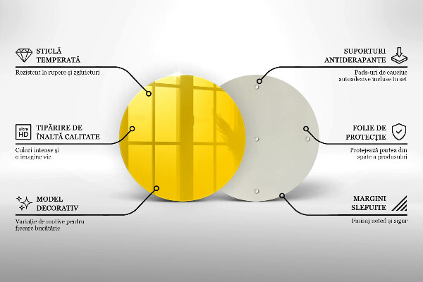Glas Herdabdeckplatte Gelb