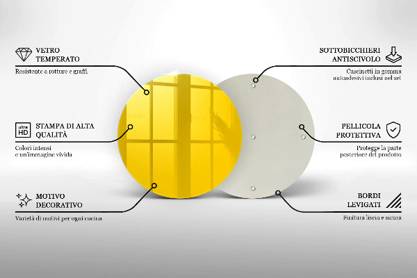 Glas Herdabdeckplatte Gelb