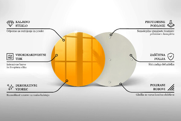 Glas Herdabdeckplatte Dunkelgelbe Farbe