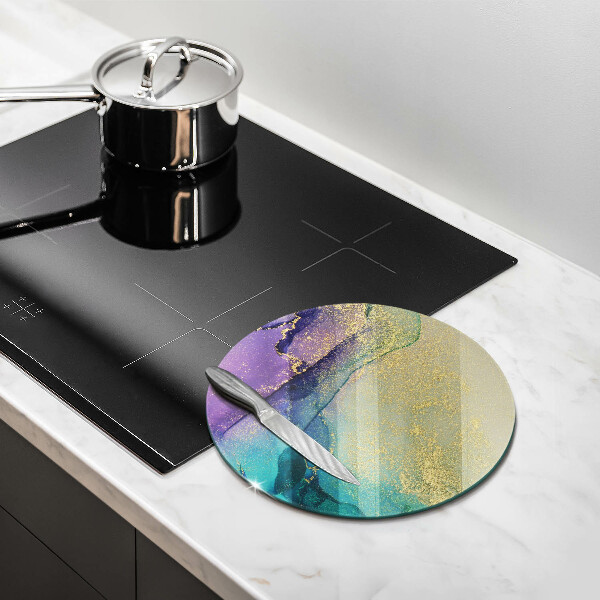 Glas Ceranfeldabdeckung Spritzschutz Hintergrund mit Gold