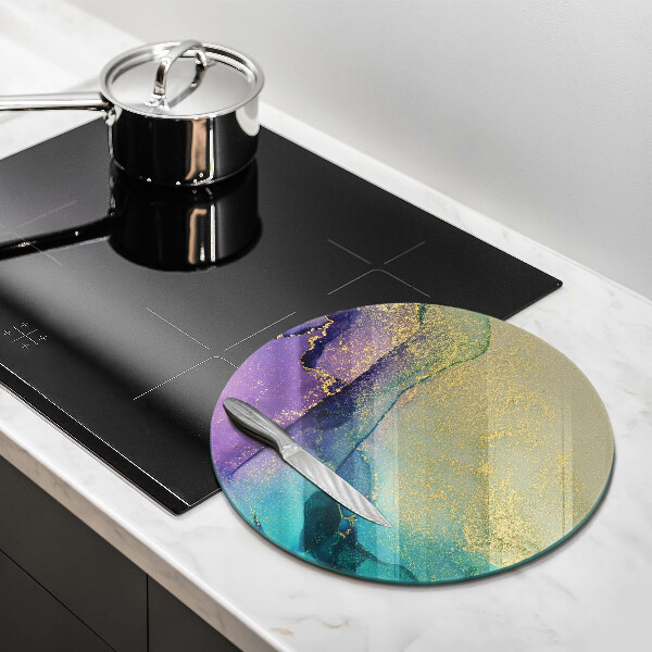 Glas Ceranfeldabdeckung Spritzschutz Hintergrund mit Gold