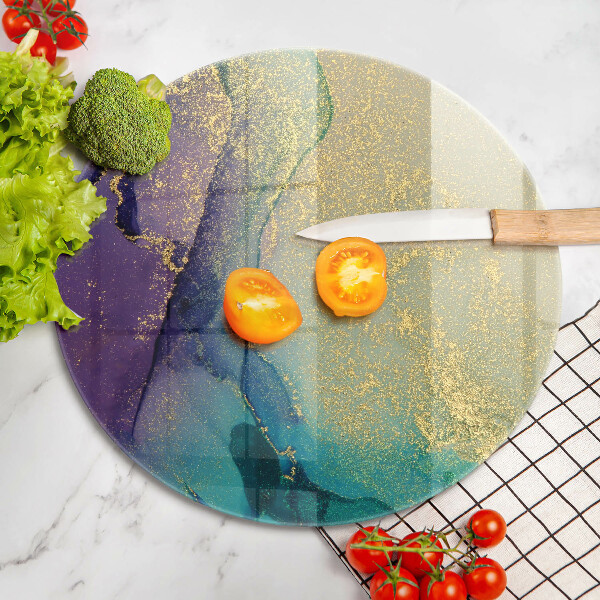 Glas Ceranfeldabdeckung Spritzschutz Hintergrund mit Gold