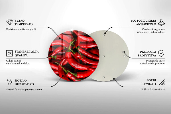 Glas Herdabdeckplatte Scharfe Chilischoten