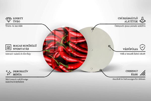 Glas Herdabdeckplatte Scharfe Chilischoten