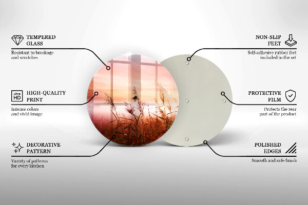 Glas Herdabdeckplatte Landschaft aus Grasfeldern