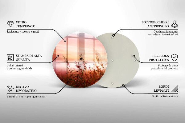 Glas Herdabdeckplatte Landschaft aus Grasfeldern