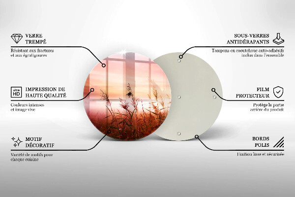 Glas Herdabdeckplatte Landschaft aus Grasfeldern
