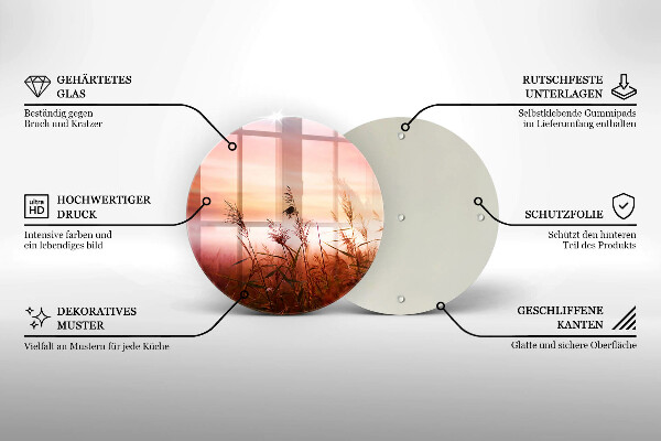 Glas Herdabdeckplatte Landschaft aus Grasfeldern