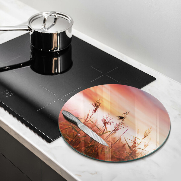 Glas Herdabdeckplatte Landschaft aus Grasfeldern