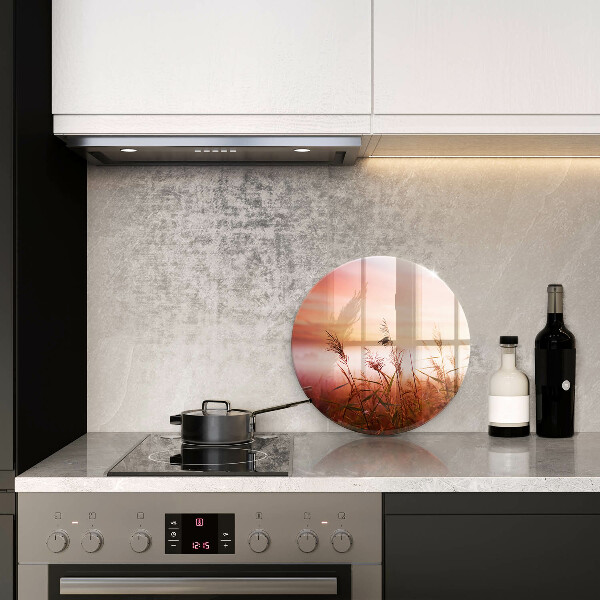 Glas Herdabdeckplatte Landschaft aus Grasfeldern