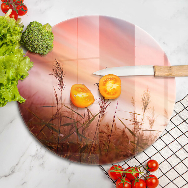 Glas Herdabdeckplatte Landschaft aus Grasfeldern
