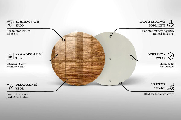 Glas Herdabdeckplatte Holzbrettstruktur