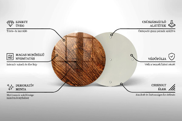 Glas Herdabdeckplatte Holzstruktur