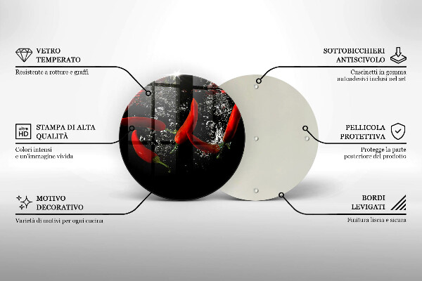 Glas Ceranfeldabdeckung Chilischoten in Wasser
