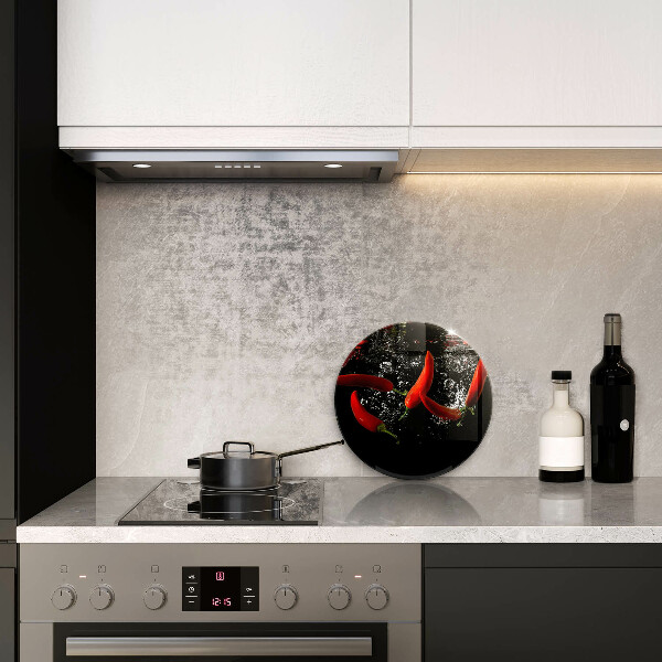 Glas Ceranfeldabdeckung Chilischoten in Wasser