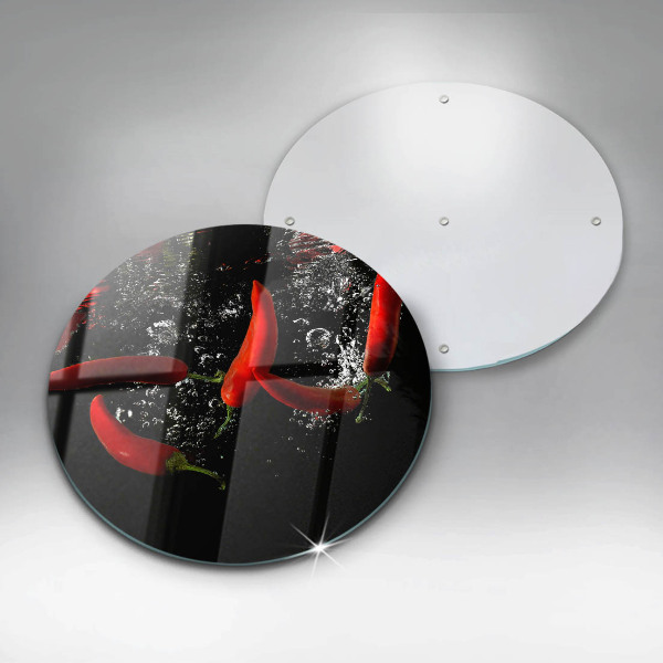 Glas Ceranfeldabdeckung Chilischoten in Wasser