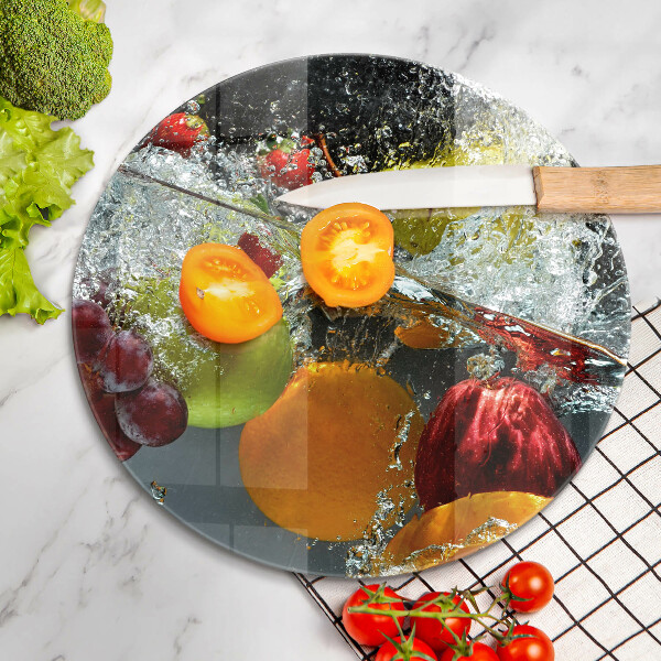 Glas Ceranfeldabdeckung Saftige Frucht in Wasser