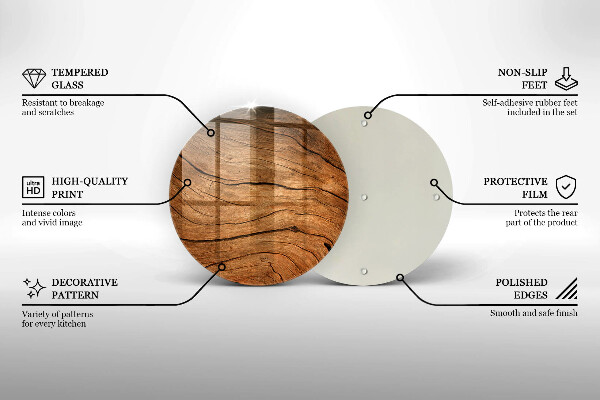 Glas Ceranfeldabdeckung Holzbrettstruktur