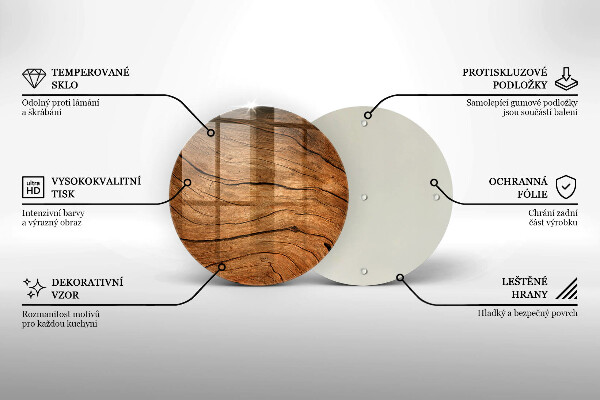 Glas Ceranfeldabdeckung Holzbrettstruktur