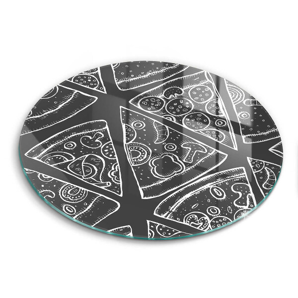 Glas Ceranfeldabdeckung Spritzschutz Pizzaillustration