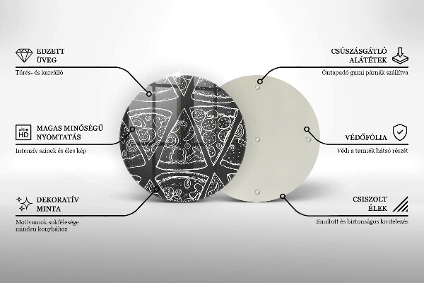 Glas Ceranfeldabdeckung Spritzschutz Pizzaillustration