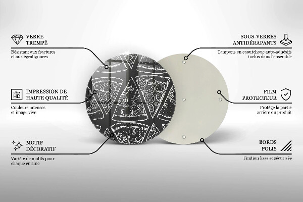 Glas Ceranfeldabdeckung Spritzschutz Pizzaillustration