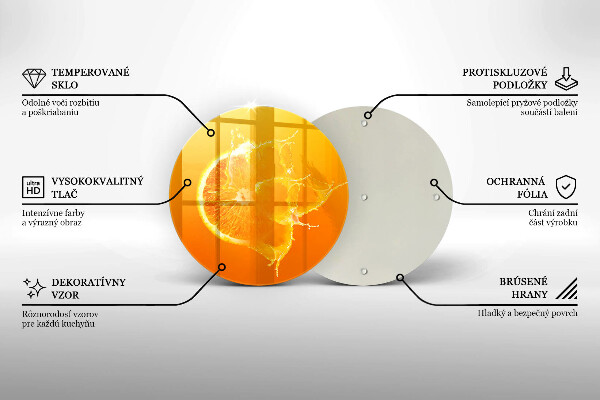 Glas Ceranfeldabdeckung Spritzschutz Saftige Orangenfrucht