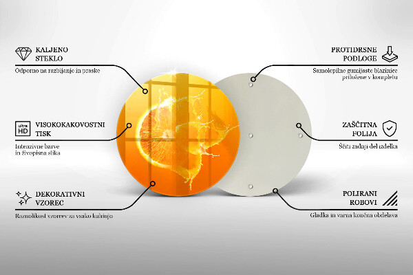 Glas Ceranfeldabdeckung Spritzschutz Saftige Orangenfrucht