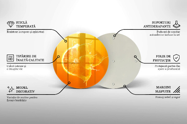 Glas Ceranfeldabdeckung Spritzschutz Saftige Orangenfrucht