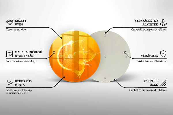 Glas Ceranfeldabdeckung Spritzschutz Saftige Orangenfrucht