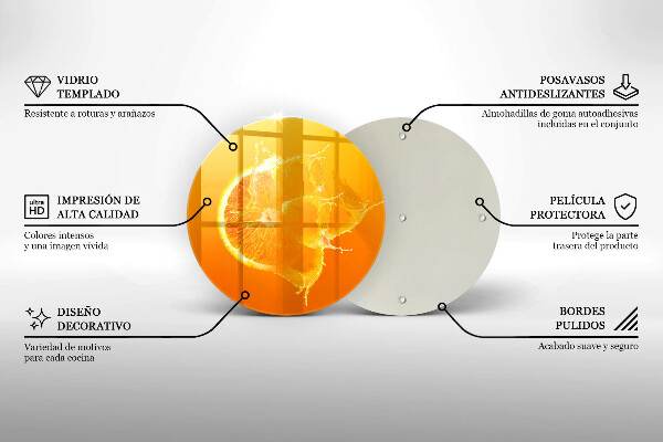 Glas Ceranfeldabdeckung Spritzschutz Saftige Orangenfrucht