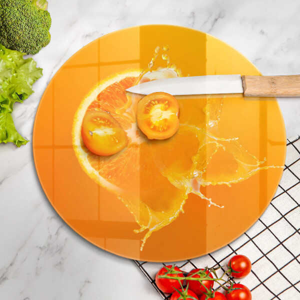 Glas Ceranfeldabdeckung Spritzschutz Saftige Orangenfrucht