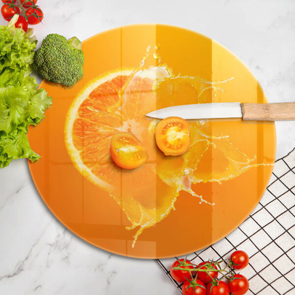 Glas Ceranfeldabdeckung Spritzschutz Saftige Orangenfrucht