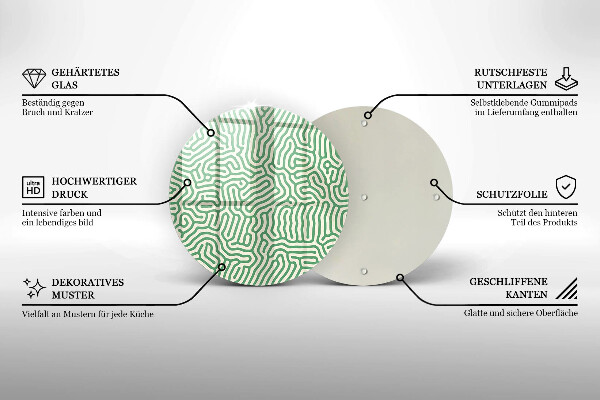 Glas Herdabdeckplatte Abstrakte Linien