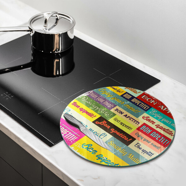 Glas Ceranfeldabdeckung Untertitel Guten Appetit Sprachen