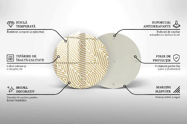 Glas Herdabdeckplatte Geometrische Linien