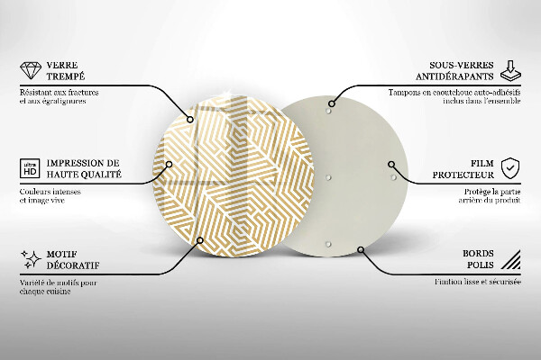 Glas Herdabdeckplatte Geometrische Linien
